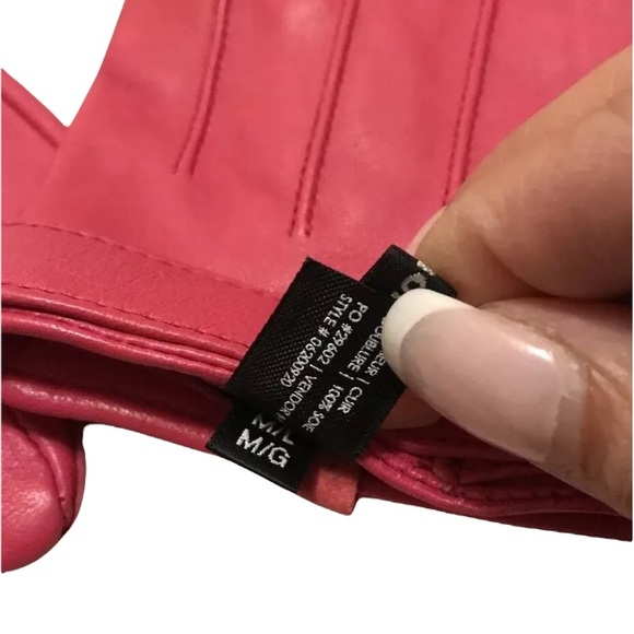 Club Monaco Pink Leather Gloves size S/M - Picture 8 of 8
